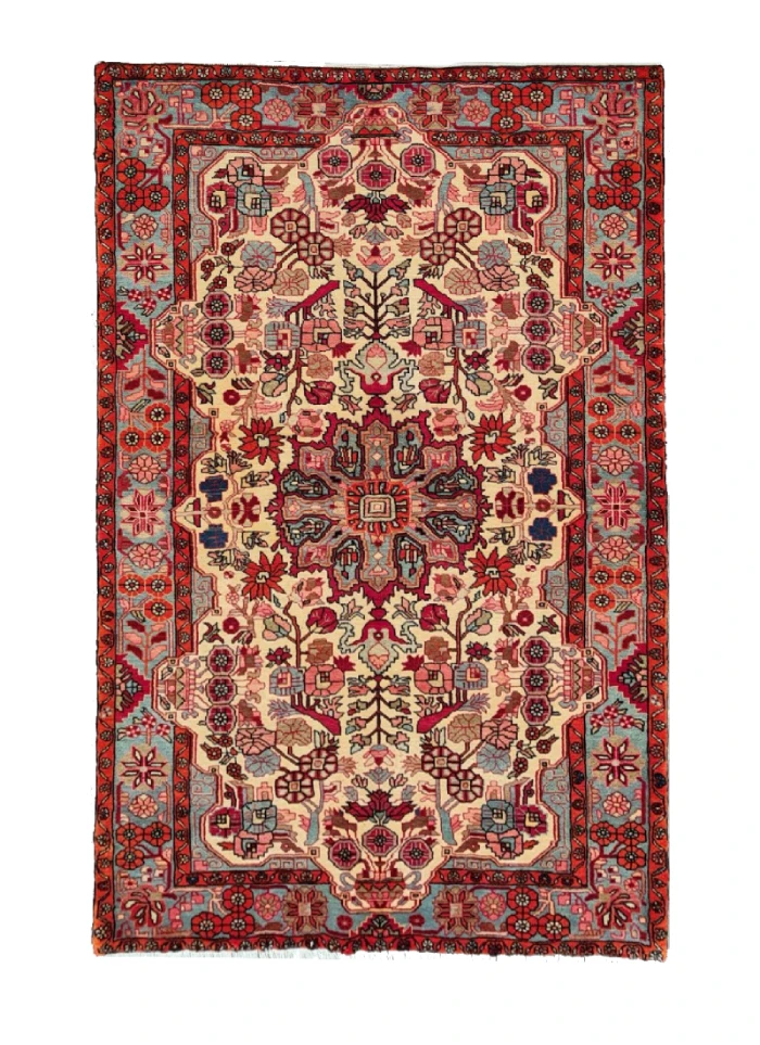 Handmade Floral Persian Nahavand Area Wool Rug 45823